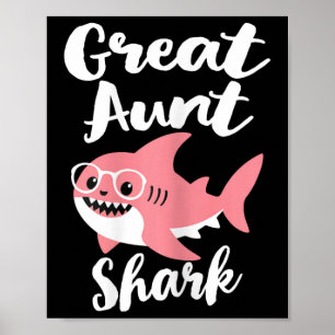 Tante Shark Moederdag Oma Grappig Poster