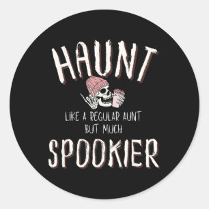 Tante Shirt Halloween Skeleton Kostuum Ronde Sticker