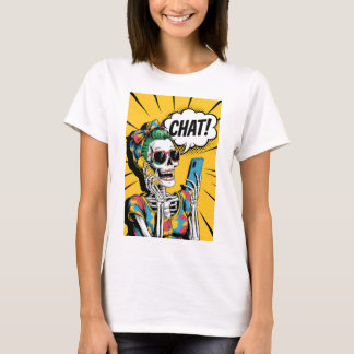 Tante Skeleton Chat - Classic Pop Art T-shirt
