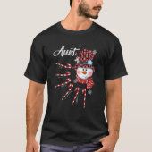 Tante Snowman Candy Cane Kerstrood Pet T-shirt (Voorkant)