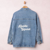 Tante Squad Eenvoudige Retro Typografie Denim Jacket (Hangar)