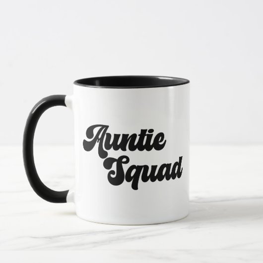 Tante Squad Eenvoudige  Retro Typografie Mok (Links)