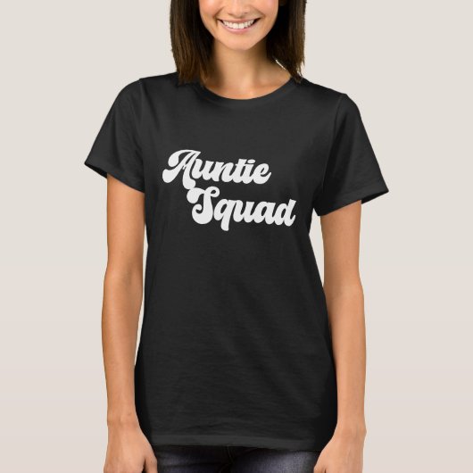 Tante Squad Eenvoudige  Retro Typografie T-shirt (Voorkant)