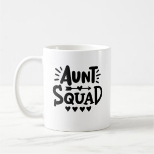 "Tante Squad" met harten en pijl Koffiemok
