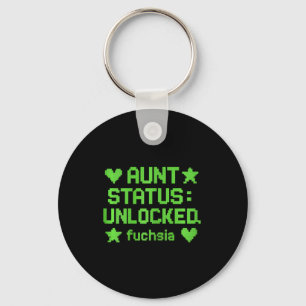 Tante Status Ontgrendeld Pixel Art Neon Groen Game Sleutelhanger