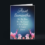Tante Tante Anniversaire Pink Floral Mothers Carte<br><div class="desc">Souhaitez à votre tante un joyeux anniversaire ou une joyeuse fête des mères avec cette carte d'anniversaire florale spéciale. Customisez le front avec le nom de votre tante ! Personnalisez l'intérieur avec votre message spécial !</div>
