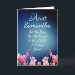 Tante Tante Anniversaire Pink Floral Mothers Carte<br><div class="desc">Souhaitez à votre tante un joyeux anniversaire ou une joyeuse fête des mères avec cette carte d'anniversaire florale spéciale. Customisez le front avec le nom de votre tante ! Personnalisez l'intérieur avec votre message spécial !</div>