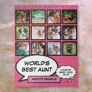 Tante Tante Cool Pink Fun Comic Fotocollage Legpuzzel