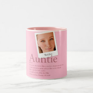 Tante Tante Definitie Foto Modern Plezier Roze Tweekleurige Koffiemok