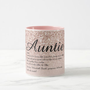 Tante Tante Definitie Meisjesachtig Roze Goud Glit Mok