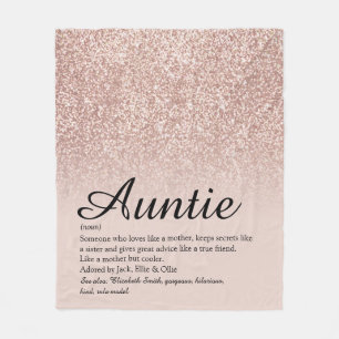 Tante Tante Definitie Script Roos Goud Glitter Fleece Deken