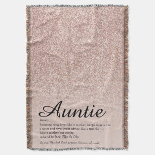 Tante Tante Definitie Script Roze Goud Glitter Deken