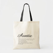 Tante Tante Personalized Definitie Citaat Script Tote Bag (Voorkant)