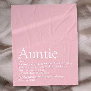 Tante Tante Quote Meisjesachtig Roze Modern Leuk C Fleece Deken