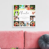 Tante tante Quote Script 12 Photo Collage Canvas Afdruk (Insitu (Woonkamer))