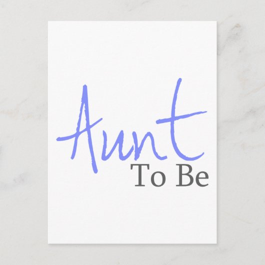 Tante te zijn (blauw script) briefkaart (Voorkant)