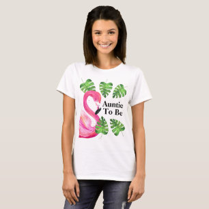tante te zijn flamingo tropische bladeren partij t-shirt