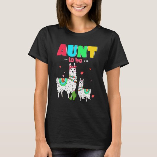 Tante to be Llama Funny Llama Boerderij Baby showe T-shirt (Voorkant)