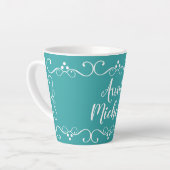 Tante Typographie Turquoise Nom Coffee Mug (Angle gauche)
