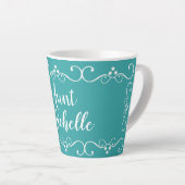 Tante Typographie Turquoise Nom Coffee Mug (Angle droit)