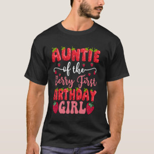 Tante van de bes eerste verjaardag meisje aardbei t-shirt