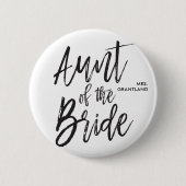 tante van de Bride | Manuscript Wedding Ronde Button 5,7 Cm (Voorkant)