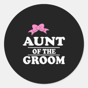 Tante van de bruidegom bruiloft ronde sticker