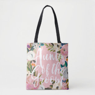 Tante van de Bruidegom Brushed Floral Wedding Pink Draagtas