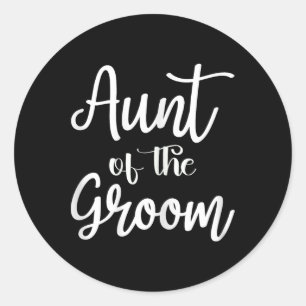 Tante van de bruidegom Verloving getrouwd bruiloft Ronde Sticker