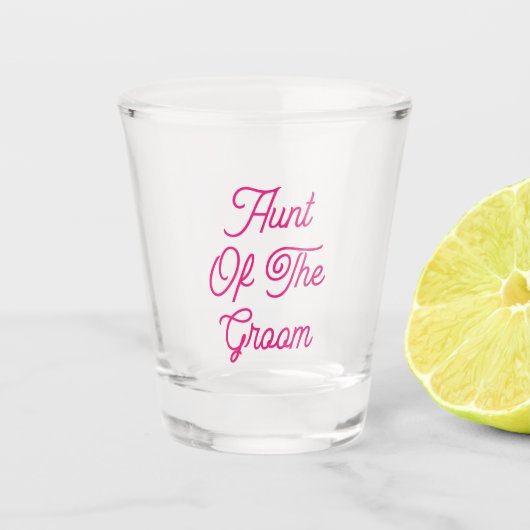 Tante van de bruinbruiloft Gift Favor Elegant Shot Glas (Voorkant)