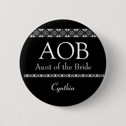 Tante van de Button van de Bride BLACK en de WITTE (Voorkant)
