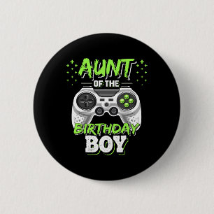 Tante van de jarige Matching videospel Verjaardag Ronde Button 5,7 Cm