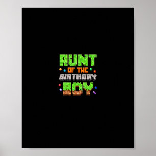 Tante van de jarige Pixel Gaming Videogame F Poster