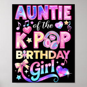 Tante van de K-Pop-verjaardagsmeisjes Koreaanse mu Poster