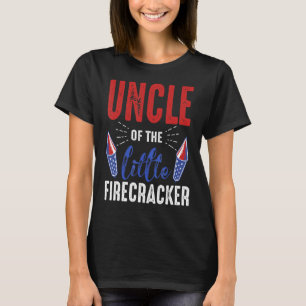 Tante van de kleine Firecracker op 4 juli Birthda T-shirt