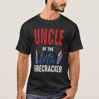 Tante van de kleine Firecracker op 4 juli Birthda T-shirt
