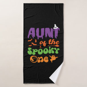 Tante van de Spooky One Halloween Family Matching Badhanddoek