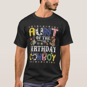 Tante van de Verjaardag Cowboy Western Rodeo Tante T-shirt