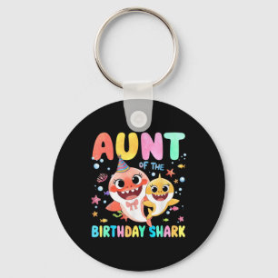 Tante van de verjaardagsfamilie Shark Funny Kinder Sleutelhanger