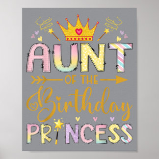 Tante van de verjaardagsprinses Funny verjaardagsm Poster
