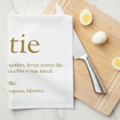 Tante van de Wereld Definitie Gouden Glitters Theedoek (Quarter Fold)