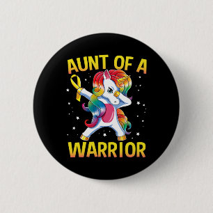 Tante van een krijger Jeugd Kanker Awareness Dabbi Ronde Button 5,7 Cm