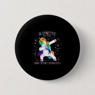 Tante van Verjaardag Prinses Dab Eenhoorn Tante Ra Ronde Button 5,7 Cm