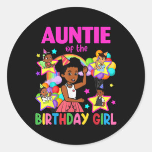 Tante van verjaardagsmeisje Gracie verjaardagspopp Ronde Sticker