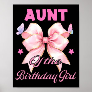 Tante verjaardag meisje bijpassende coquette roze poster