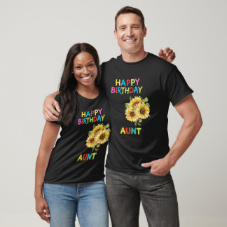 Tante verjaardag Zonnebloemen gepersonaliseerd T-shirt