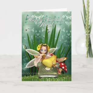 Tante Verjaardagskaart met Moonies Herfst fee Kaart