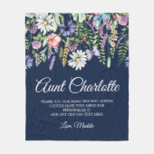 Tante Wildflower gepersonaliseerd Fleece Deken (Voorkant)