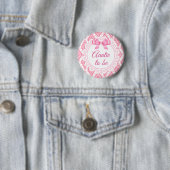 Tante wordt Pink Bow Lacey Baby shower Button (In situ)