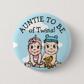 Tante wordt van tweeling, Baby shower Button (Voorkant)